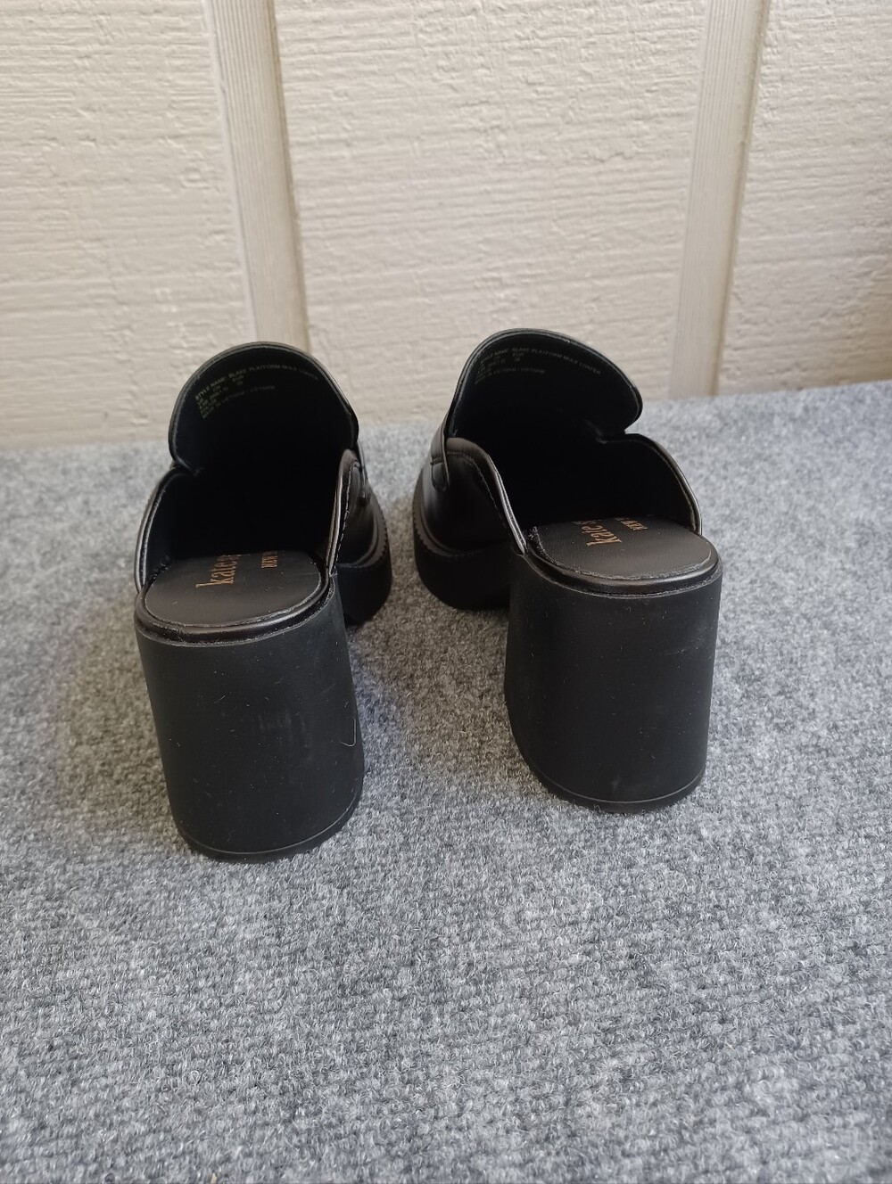 Kate Spade Blake Platform Mule Loafers Shoe Size 8.5 B Women Leather In Black - Picture 3 of 15